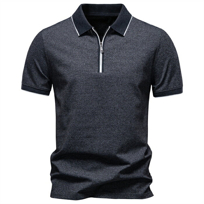 乐天商城 - ポロシャツ 半袖 メンズ カジュアル メンズ 無地 夏 ゴルフウエア polo 半袖 Tシャツ ファスナー ビジネス メンズ 運動 無地 カットソー インナー トップス 吸汗スポーツ 通勤 通学 クールビス 夏 サマー 肌ざわり