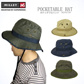 [2023春夏新作] ミレー ハット 帽子 MILLET MIV01709 POCKETABLE HAT ポケッタブルハット パッカブル レインウェア キャンプ キャンプウェア ユニセックス