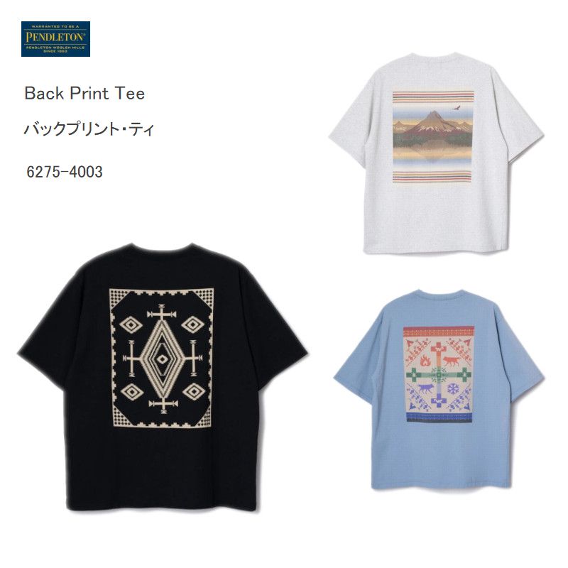 20%OFF PENDLETON ペンドルトン 6275-4003 バックプリント T Back Print Tee 半袖 クルーネック Tシャツ ブランケットアートプリント