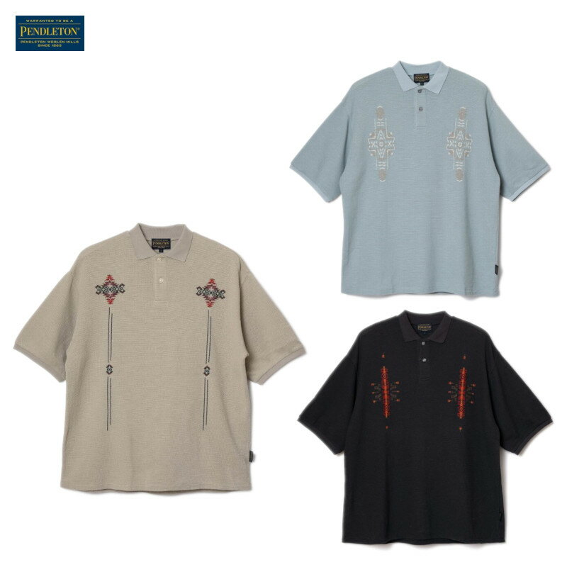 20%OFF PENDLETON ペンドルトン 6275-4006 EMB Polo Shirt 半袖 EMB ポロシャツ 1920's VINTAGE ブランケットアートプリント