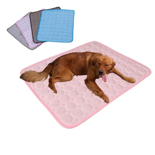 ペットマットひんやりクールマット接触冷感冷却涼感接触冷感洗える冷感マット犬猫(S:50x40cmピンク)