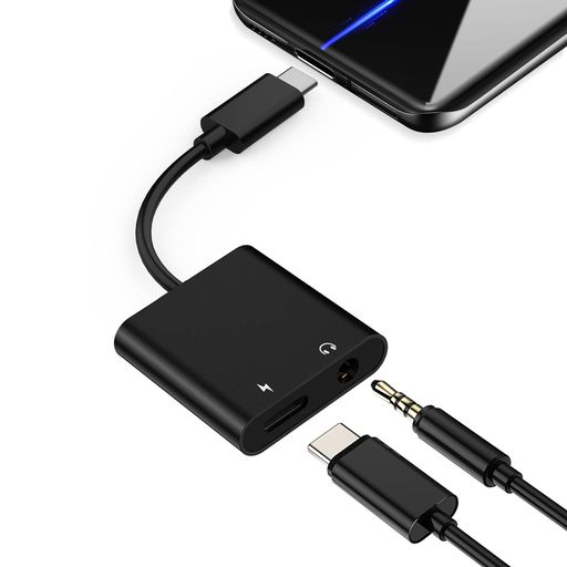 USB TYPE C TO 3.5MM イヤホン変換 アダプターLPOIEJUN.1 (ブラック) 24BIT / 96KHZ 60W高速充電 DAC搭載 2IN1 タイプC イヤホン変換ケーブル イヤホン 充電アダプタ 音声通話/音量調節/音楽IPAD