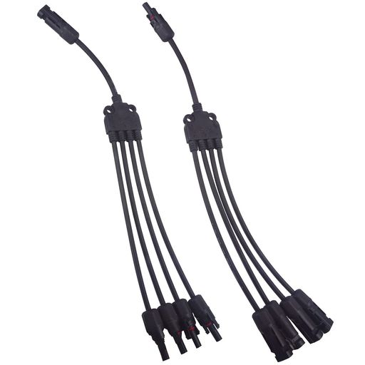 樂天商城 - Leehitechソーラー延長ケーブルソーラーパネル分岐コネクターY字型1to4(M/4F+F/4M)ソーラーパネル分岐並列専用ケーブル防水、防塵、耐久性、耐摩耗性、高耐候性、ソーラーパネル間の並列接…