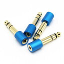 3.5MM(メス)-6.35MM(オス) オーディオ変換アダプタ オーディオ変換プラグ DEEAR ステレオミニプラグ→ステレオ標準プラグ 変換プラグ 24K金メッキ 4個セット(2)