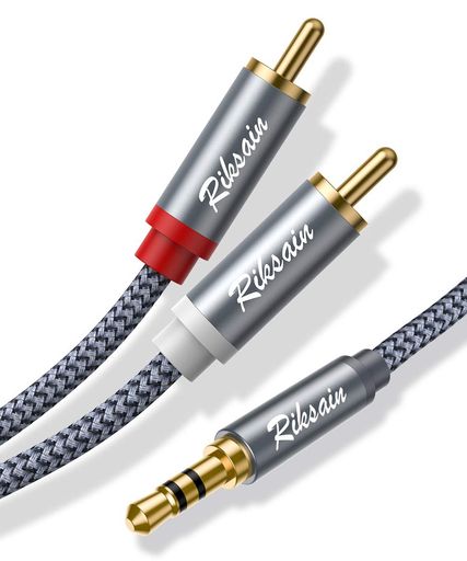 RCAケーブル 1.2m RIKSOIN 3.5mm ステレオミニプラグ to 2RCA 赤/白 変換 ステレオ...