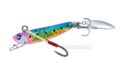 サイズ: 40g (全長 83mm) カラー: BNG ブルピンゴールド タイプ: 「スーパーシンキング (Super Sinking)」 / 搭載フック: 「トレブルフック: BKK製 FANGS 63 UA #6 (強化フック搭載モデル)」「アシストフック: NEWデザイン (強化フック搭載モデル)」 特徴:「オリジナルブレード搭載」「専用アシストフック標準装備」「高強度 1mmステンレスプレートボディ」「ボディ後方 鉛素材 (超後方重心)」「強化フック搭載モデル」「対象フィールド サーフ・港湾・河川・磯など」「対象魚 ヒラメ・シーバス・コチ・青物など」 シリーズ: 【飛び過ぎダニエル ブレード 強化フック搭載モデル 】......高強度の1mmステンレスプレートの後方に鉛でボディを形成、極端な後方重心化が生み出す飛距離は、まさに飛び過ぎ! あらゆるフィールドでほぼ全ての中型フィッシュイーターが狙えるメタルジグにブレードを搭載。