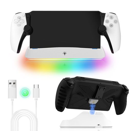 PSPortal用充電スタンド【新登場-ケース付き充電】LwuckbarrtPS5Portalリモートプレーヤー用充電ドックpsポータブル充電スタンドType-C式急速充電、ケース付き充電可能ケースの取り外し不要、置…