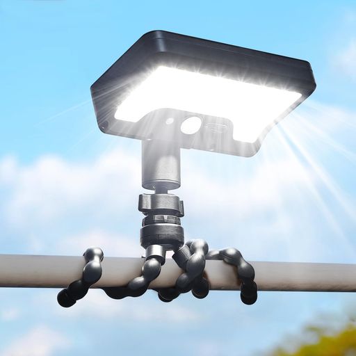 LIFENGSOLER 92LED ソーラーライト 屋外 IP65防水 フレキシブル三脚付 & 360度調整ランプ USB充電可 センサーライト 屋外 ソーラー 人感 600ルーメン超高輝度 昼白色 玄関/駐車場/庭/フェンス/キャ…
