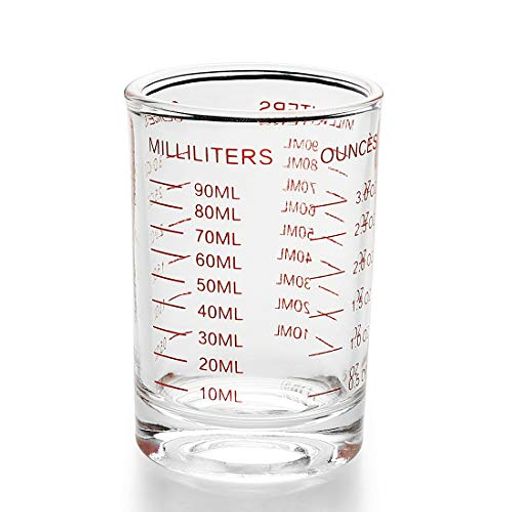 BCnmvikuエスプレッソショットグラス90ml/3oz計量カップ赤色目盛り付きオンスカップコーヒーミルク水お..