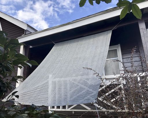 HIRARI日除けシェード1.8x2.4mシェード涼風シェードグレー透かし編みシェード