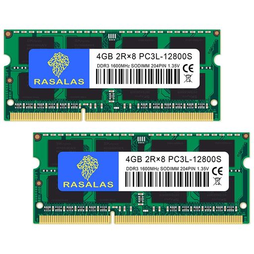 PC3L-12800 4GB×2枚 SODIMM DDR3L 1600MHZ 1.35V (低電圧) ノートPC用 メモリCL11 204PIN NON-ECC