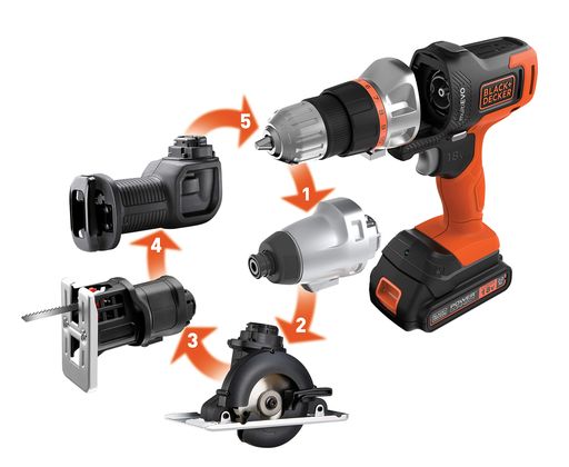 【オンライン限定商品】ブラックアンドデッカー(BLACK DECKER)18VマルチツールEVO185E1コードレス電動工具DIY用インパクトドライバー ドリルドライバー 丸ノコ ジグソー レシプロソーを1…
