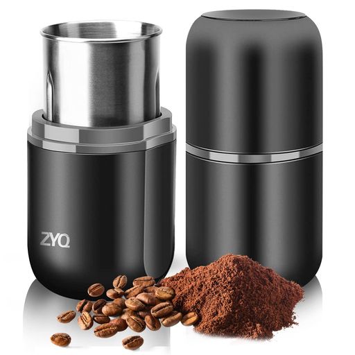 コーヒーミル電動カッター粉末コーヒー豆ひき機数秒細挽き80g大容量ワンタッチ操作豆挽き/緑茶/唐辛子/胡椒/山椒/調味料/穀物を挽く粒度調整コーヒーグラインダーハイパワー一台多役掃…