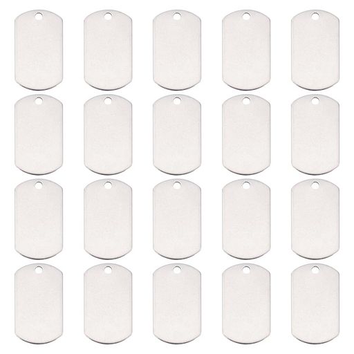 [UNICRAFTALE]約20個43mmネームタグ304ステンレスチャームブランクタグブランクペンダント長方形チャー..
