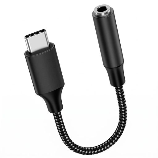 Kkapping Type-C イヤホン変換 DAC搭載 変換プラグ cタイプ 通話対応 iPhone17/16/15 Galaxy対応 ブラック