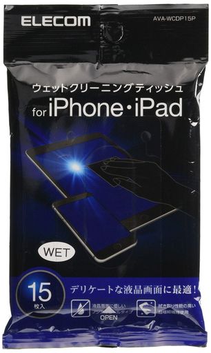エレコムウェットティッシュクリーナーiphone・iPad用帯電防止効果ノンアルコールウェットクリーニング..