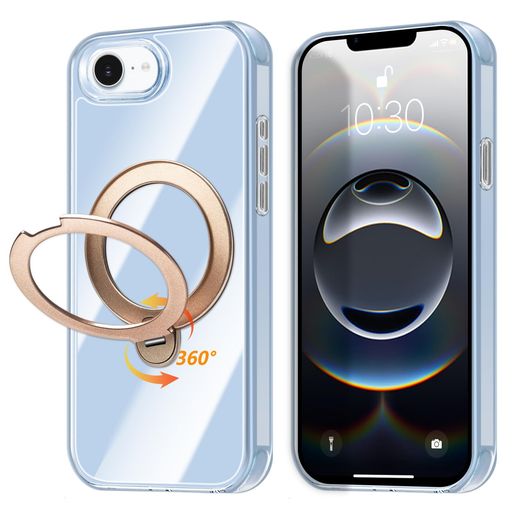 danliangqifei対応iPhone17e/16e用のケースクリアリング多機能一体・360°新定点回転スタンド縦横両対応Magsafe対応ワイヤレス充電あいふおん17eスマホケース米軍規格耐衝撃マグセーフ防指紋