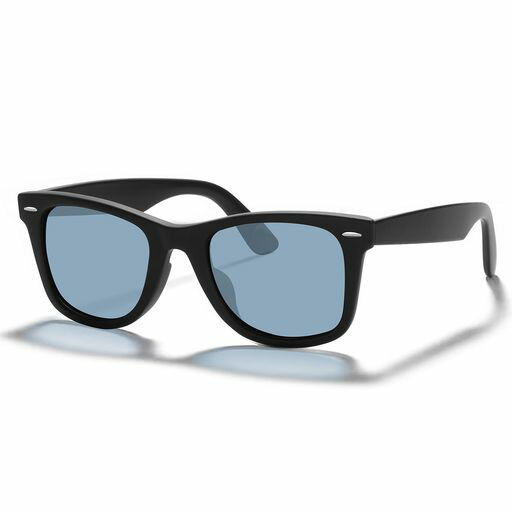 Sunglasses - [ROTAKUMA]サングラス偏光レンズメンズレディースユニセックスウェリントン型スポーツ超軽量人気tr90UV400運転ドライブ釣り用登山sunglassformenwomen(ブラックフレーム/ブルーレンズ)