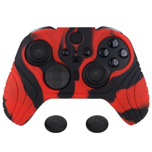 PlayVitalXboxEliteWirelessControllerSeries2Coreに対応用保護カバー、ソフトラバースキンやサムスティックキャップカバー付き【レッド&ブラック】 PlayVitalXboxEliteWirelessControllerSeries2Coreに対応用保護カバー、ソフトラバースキンやサムスティックキャップカバー付き【レッド&ブラック】