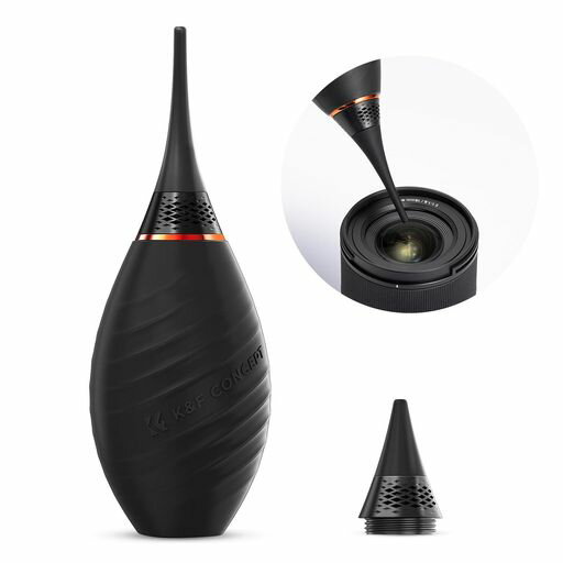 K&FCONCEPTカメラ用ブロアーセットエアダスター強力エアブロアーノズル取替式逆流防止大容量シリコン素材表面タッチオイル太陽プリント握りやすいカメラクリーニング用品58mm高160mmブラ…