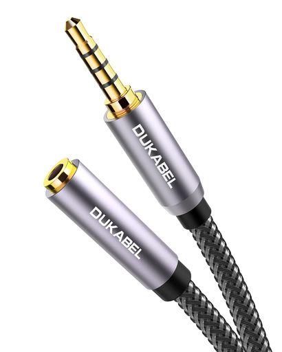 DuKabel1.2Mイヤホン延長コード4極ヘッドセット延長ケーブル3.5mm延長ケーブルステレオミニプラグメス..