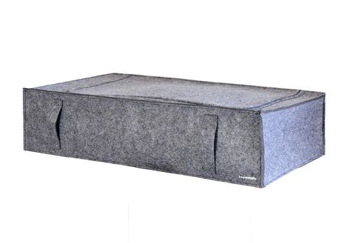 ROOMMATE ベッド下収納ボックス 布製アンダーベッドストレージバッグ 厚手生地 衣類 書類 オーガナイザー 折り畳めます 通気 防塵 耐久性 寝室 押入れ クローゼットや隙間に適応 大容量グレー 灰色 - 16 36 65CM XL