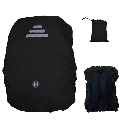 [Winfox]リュックカバー35L防水レインカバー3本反射テープ高耐久ザックカバー撥水梅雨対策登山通学通勤自転車軽量コンパクト収納袋付き[ブラック]