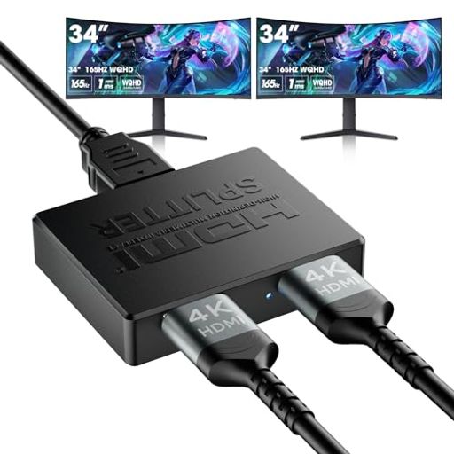 【HDMI 分配器 1入力2出力 4K 30Hz・USB給電式】本製品はHDMI 分配器 1入力2出力として、1つのHDMI信号を2台のディスプレイへ同時出力できるHDMI スプリッタです。音声 ビデオ 同時出力対応で遅延や信号ロスなし。付属のUSBケーブルで安定給電、プラグアンドプレイで初心者でも簡単に使用可能。❗※ご注意:複製/ミラーのみ 拡張モードなし/単方向伝送のみ、双方向不可/切替器ではありません。 【2画面同時出力・複製/ミラーモード設計】HDMI 分配器 4Kは、1つの映像をそのまま2画面へ同時表示する複製/ミラーモデル。リビング+別室、会議用、展示用などに最適な2画面同時出力 スプリッタです。部屋を移動することなく、2 つの異なる部屋にいる家族や友人と一緒に同じ画像を同時に楽しむことができます。(標準HDMIケーブル推奨、最長は20m)ケーブル延長にも対応し、設置・増設も簡単。 【4K 30Hz対応・HDCP1.4・高精細映像】最大4K 30Hz UHD対応(※4K 60Hz非対応)、1080P/720Pなど下位互換あり。HDCP1.4準拠で幅広い機器に対応。