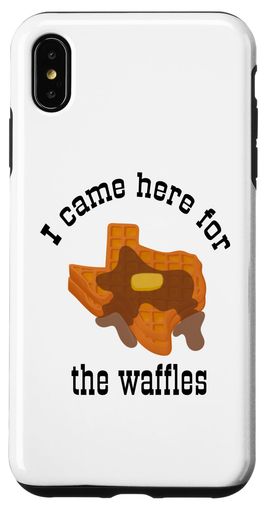 iPhoneXSMaxFunnyHotelBreakfastテキサス型シロップバターワッフルスマホケース
