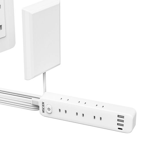 Mscienエムサイン コンセントカバー 延長コード2m 電源タップ 赤ちゃん ベビーガード コンセント隠し 9個口3個usb-a1個usb-c たこあしコンセント 見せないコンセント 壁掛けテーブルタップ 分…