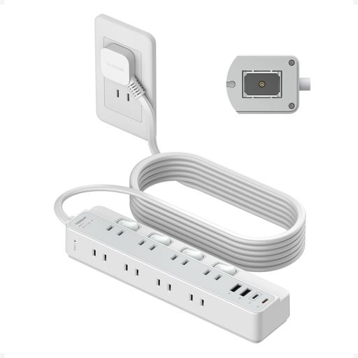 「壁掛け対応・マグネット式 電源タップ」強力マグネット搭載で、鉄製の場所にしっかりくっつくusb-c付き 電源タップです。デスク周りやスチール家具の空きスペースに付けられて、作業も掃除もスッキリします。8AC差込口使っても落ちにくいから安心です。特別な工事不要で、すぐに使えます。鉄以外の場所でも全然大丈夫!壁掛け用フック穴(2つ)付きで、金属面・壁などどこでもOK。机や床を占領せず、好きな場所で電源が取れる嬉しい設計です。 「常時通電・個別スイッチ付き」左側の4つのACコンセントは常時通電で、正面の4つのスイッチは制御します。この常時電源には、ルーターや見守りカメラなど、常に電源を入れておく必要があるデバイスを接続できます。一方、正面の4つの個別スイッチ付きコンセントは、個別で電源のON/OFFを制御可能です。パソコンやタブレットなどに接続するのに最適です。この電源タップの柔軟な制御により、エネルギー節約と節電がとても簡単になります。(※ご注意:各スイッチは正面4つのAC差込口を制御します。
