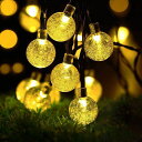 cshareソーラーLEDストリングライトイルミネーションライト50電球7MIP65防水8モード夜間自動点灯キャンプ用ガーランドライト