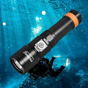 ORCATORCHD710潜水灯|3000ルーメン出力と150メートル防水ダイビングライト|充電式LED水中ライト|4つの輝度レベル水中ライトダイビング|IP68防水ダイビング懐中電灯((黒)