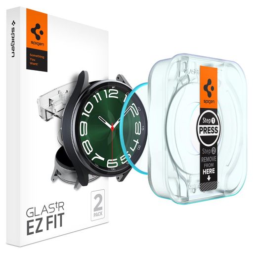 SpigenEZFitガラスフィルムGalaxyWatch6Classic47mm用貼り付けキット付きGalaxyWatch6Classic47mm対応保護フィルム2枚入 SpigenEZFitガラスフィルムGalaxyWatch6Classic47mm用貼り付けキット付きGalaxyWatch6Classic47mm対応保護フィルム2枚入