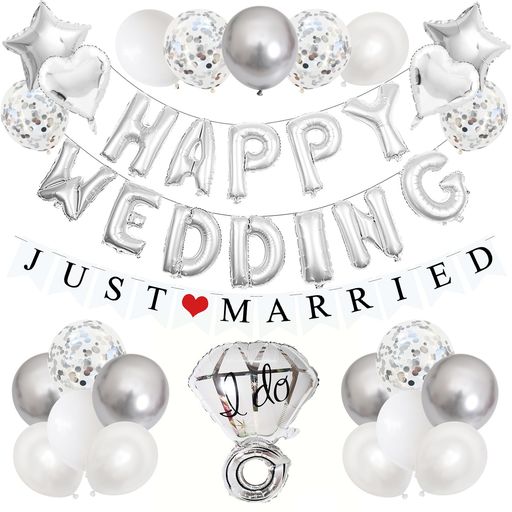 BTZO風船バルーンウェディングwedding飾り付け装飾プロポーズ告白記念日サプライズバレンタイン結婚式披露宴ホワイトデーロマンチックパーティーお祝いガーランドシルバー