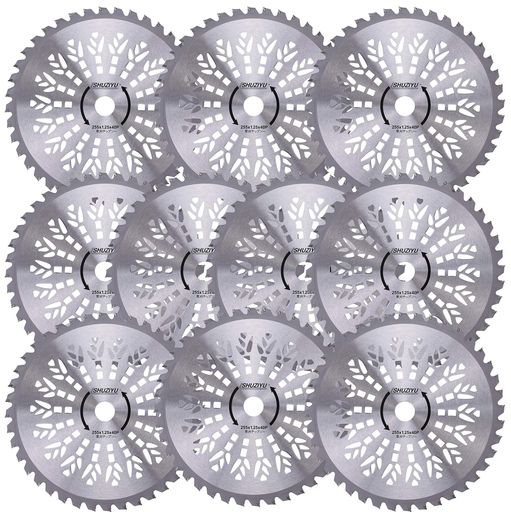 SHUZIYU 草刈機用チップソー 255X40P, 10枚組, 外径:255mm, 刃数:40P, 穴径:25.4mm, 刃厚:2.0mm 合金の刃を強化して、長い時間を維持します。この製品は田畑の作業、市政の緑化などの高強度の仕事に適しています。 当工場では17年間草刈チップソーの生産経験があります。今回の供給品はJISと同じ品質です。 本当に良い商品です。安心して買ってください。