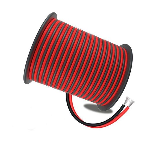 HaerknCbl18AWG/0.75Sq電線ケーブル平行線2x10M(黒10M+赤10M)フレキシブルパラレルPVC配線コード錫メッキ延長ケーブル300V耐熱80°Cより線