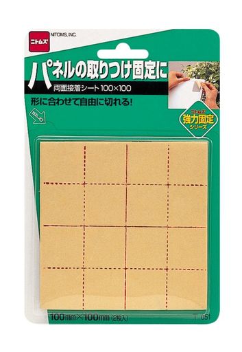 基材:ウレタンフォーム 粘着剤:アクリル系粘着剤 はくり紙:紙 厚さ:3.0mm 形に合わせて自由に切れる パネルなどの固定に