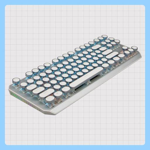 OUSEITECH メカニカルキーボード ゲーミングキーボード タイプライター風 87キー RGBライト スチームパンク 防衝突 有線・無線・BLUETOOTH接続 MAC WIN IOS ANDROID対応 ゲーム用 TYPE-C充電口 人間工学(青軸)