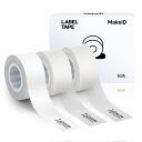 MakeIDQ1HDラベルプリンター専用ラベルシール3巻セット感熱タイプ幅16mmx4m(2x透明1xホワイト)