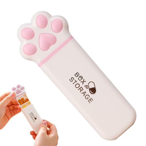 PAVIKEピルケース携帯用猫の爪型薬ケース1日3回サプリケース小型薬飲み忘れ防止小物入れ防水収納ポケッ..