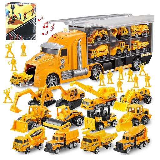 【大人気な建設車両おもちゃセット登場!】大きい音楽収納車X 1、ミニカーセットX 12 、80X70CMマップX 1、ABS製ミニ建筑労働者X 12、高品質合金とABSから作っています。安全な素材で、壊しにくいし長持ちになります。 【完璧的な収納機能】両側の透明なプラスチックカバーを開けると、中にすっきりとした収納フレームが見えます。各フレームのサイズは、ミニカーを収納するのにちょうど十分です。 そして、ゲームが終わった後、子供がそれぞれの枠に入れていきます。その結果、おもちゃがなくなるのを防ぎながら、清潔で美しく保ちます。 このデザインは、子供たちが片付けの良い習慣を身につけるのに役立ちます。 【照明と音のついた収納車】現実の照明と音楽の効果完璧です!自動車のエンジン音、車が鳴る音など、各種の自動車の音を持って、お子様はリアルの音と光の世界に入ります。 音楽は神経経路を刺激し、批判的思考と問題解決のスキルを促進するため、若い脳にとっての音楽の利点について多くの研究が行われてきました。 音楽のパターンとリズムは、脳が情報を伝達する際により速く、より効率的になるのを助けると考えられています。