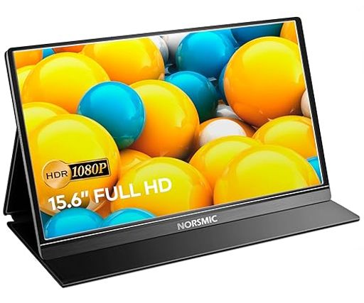 モバイルモニター アルミ合金製 NORSMIC 15.6インチ モバイルディスプレイ デュアルTYPE-C全機能端子/MINIHDMI端子 100%広色域 ゲームモニター IPS液晶パネル 1920X1080FHD 9MM薄い738G軽量 HDRモード