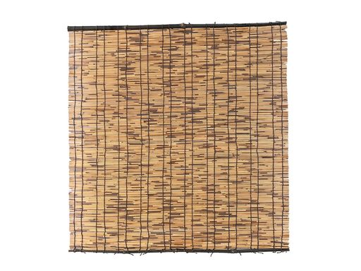 こだわりいぶし すだれ 約74x70cm 小窓用 天然黒丸竹を使用 天然葦 ブラウン 水勘製簾所