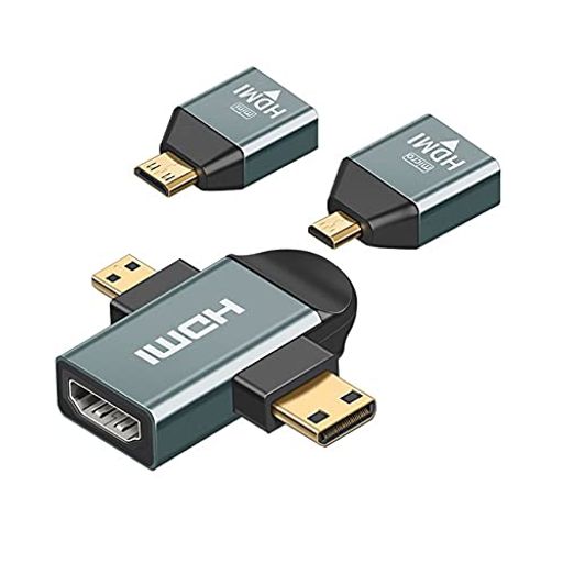 NFHKマイクロ&ミニHDMIからHDMI互換1.4メス2イン1コンボアダプター4K@60hz3個セット NFHKマイクロ&ミニHDMIからHDMI互換1.4メス2イン1コンボアダプター4K@60hz3個セット