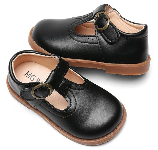 Baby Shoes - [PPXID]ピピシダフォーマル靴女の子赤ちゃんドレスシューズTストラップマジックテープ式脱ぎ履き便利歩きやすいベビーフォーマル靴ブラック17.5cm