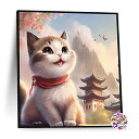 ダイヤモンドアート猫DIYダイヤモンドペインティング手作り絵画全面貼り付けタイプビーズアート40x40cm猫