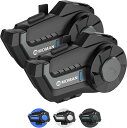 バイク用インカム MOMAN H2 PRO 2台セット 1000M通信可能距離 2人同時通話 DSP&CVC機能搭載 音楽再生 IP65防水 音声アシスタント ...