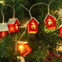 クリスマス飾りライト2M10電球LEDクリスマスライト電池式ストリングライトクリスマスツリー/トナカイクリスマスオーナメント装飾ChristmasDecorations(赤)