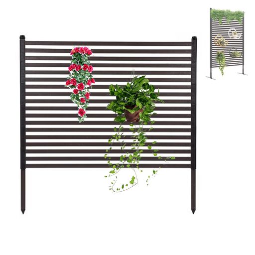Jumei フェンス 目隠し 屋外 ガーデンフェンス 幅90cmx高さ120cm 1セット入 鋼製 ...